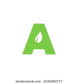 La letra A shillouet y el logotipo de la hoja es adecuado para logotipos para empresas agrícolas, amantes de la naturaleza, librerías, tiendas naturales, de verduras, alimentos, hojas, bocadillos, hierbas y otros