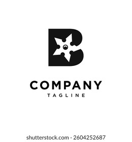 Letter A Shiruken Ninja Logo Icon Vector