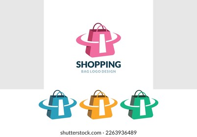 Letter I Shopping bag Logo vector of Online Shop icon store cart symbol business clipart