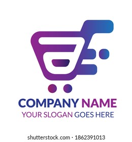 Letter A Shopping Cart Logo Icon Design. Online Shop Logo. App Shopping Logo