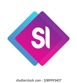 Letter SI logo with colorful geometric shape, letter combination logo design for creative industry, web, business and company.