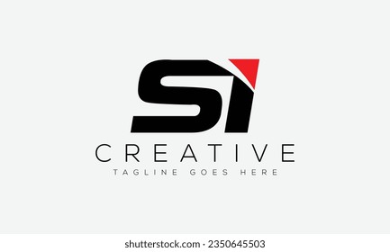 Letter SI logo design template vector illustration.