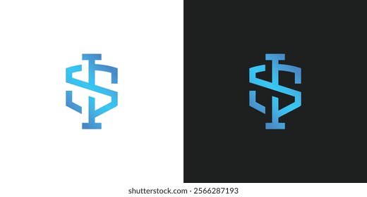 Letter SI or IS Logo Design Vector