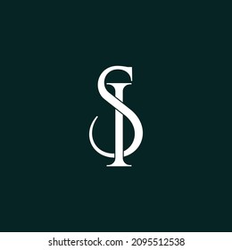 Letter SI luxury logo design vector