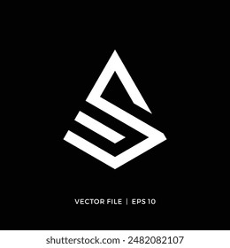 Letter IS SI pyramid logo design