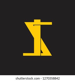 letter si simple linked monogram geometric logo