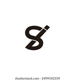 letter si simple linked overlap logo vector 