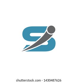 Letter SI simple logo design vector