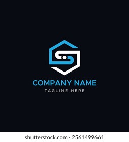 Letter SI simple logo design vector
