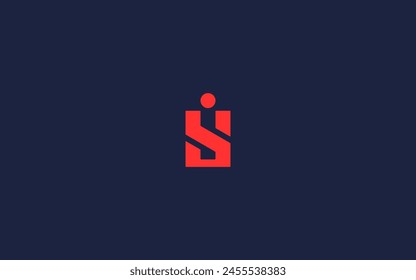 letter si with square logo icon design vector design template inspiration