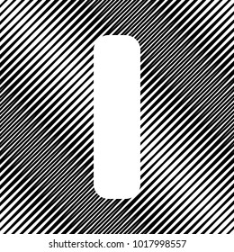 Letter I sign design template element. Vector. Icon. Hole in moire background.