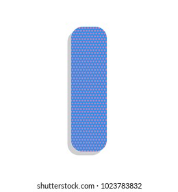 Letter I sign design template element. Vector. Neon blue icon with cyclamen polka dots pattern with light gray shadow on white background. Isolated.