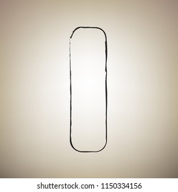 Letter I sign design template element. Vector. Brush drawed black icon at light brown background.