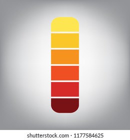 Letter I sign design template element. Vector. Horizontally sliced icon with colors from sunny gradient in gray background.