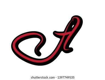 Letter A sign design template element. Red color A letter icon isolated on white background.