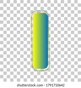 Letter I sign design template element. Blue to green gradient Icon with Four Roughen Contours on stylish transparent Background. Illustration.