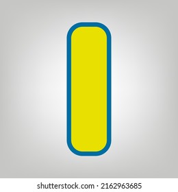 Letter I sign design template element. Icon in colors of Ukraine flag (yellow, blue) at gray Background. Illustration.
