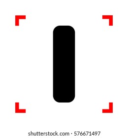 Letter I sign design template element. Black icon in focus corne