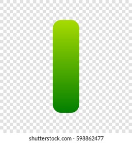 Letter I sign design template element. Vector. Green gradient icon on transparent background.