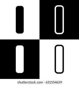 Letter I sign design template element. Vector. Black and white icons and line icon on chess board.