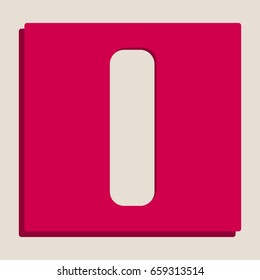 Letter I sign design template element. Vector. Grayscale version of Popart-style icon.