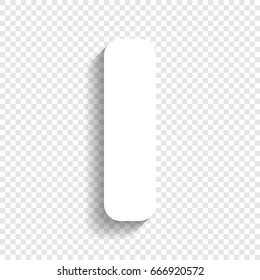Letter I sign design template element. Vector. White icon with soft shadow on transparent background.