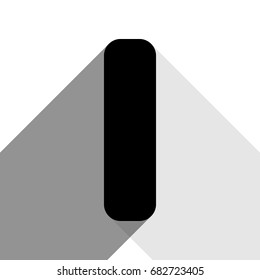 Letter I sign design template element. Vector. Black icon with two flat gray shadows on white background.