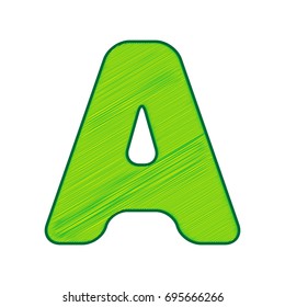 Letter A sign design template element. Vector. Lemon scribble icon on white background. Isolated