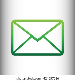 Letter sign. Green gradient icon