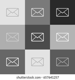 Letter sign illustration. Vector. Grayscale version of Popart-style icon.