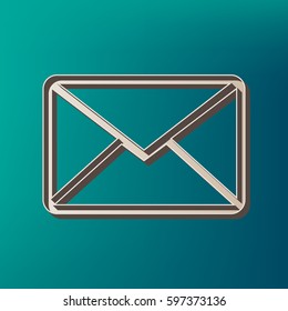 Letter sign illustration. Vector. Icon printed at 3d on sea color background.
