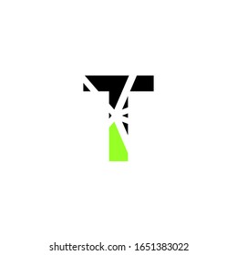 letter sign T green market expansion symbol