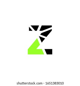 letter sign Z green market expansion symbol