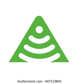 letter and signal symbol. logo vector.
