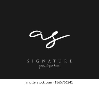 Letter AS Signature Logo Template - Vector