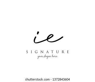 Letter IE Signature Logo Template - Vector