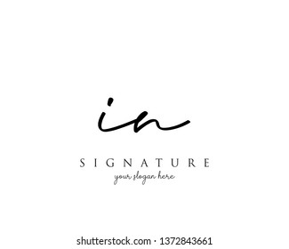 Letter IN Signature Logo Template - Vector