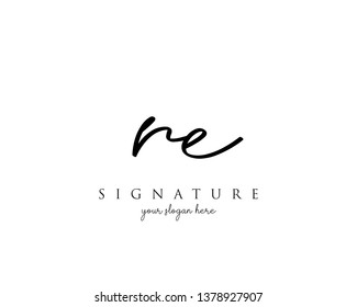 Letter RE Signature Logo Template - Vector