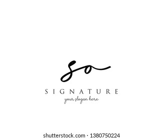 Letter SO Signature Logo Template - Vector