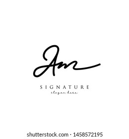 Letter AM Signature Logo Template - Vector