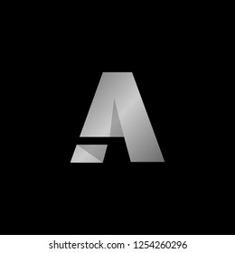 Letter A Silver Metallic Creative Abstract Business Logo