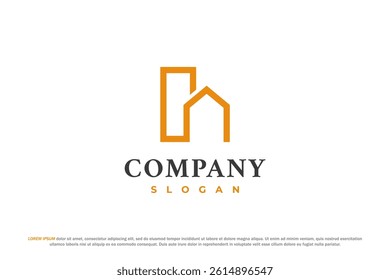 letter a simple building and house logo design