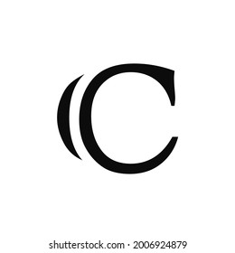 Letter simple c isolated on white background