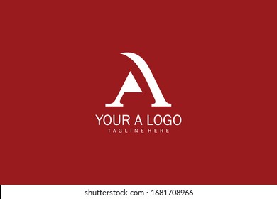 letter A simple and clean logo red background