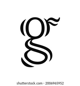 Letter simple g isolated on white background