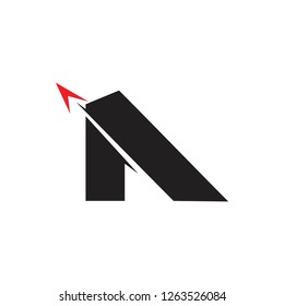 letter a simple geometric motion arrow logo vector