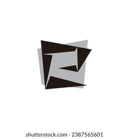 letra re simple vector de logotipo de papel geométrico 