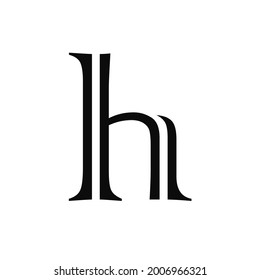 Letter simple h isolated on white background