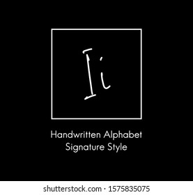 Letter I Simple Handwritten Cursive Signature Alphabet
