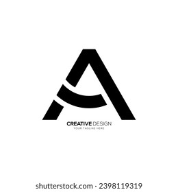 Letter A simple line shape modern abstract monogram logo